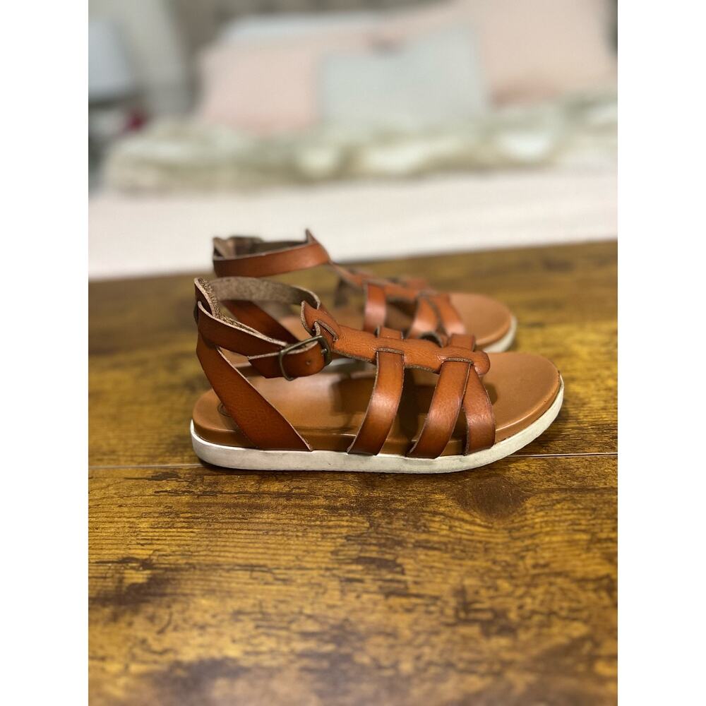 Wonder Nation sz 13 kids little girls brown cushioned gladiator sandals 0905